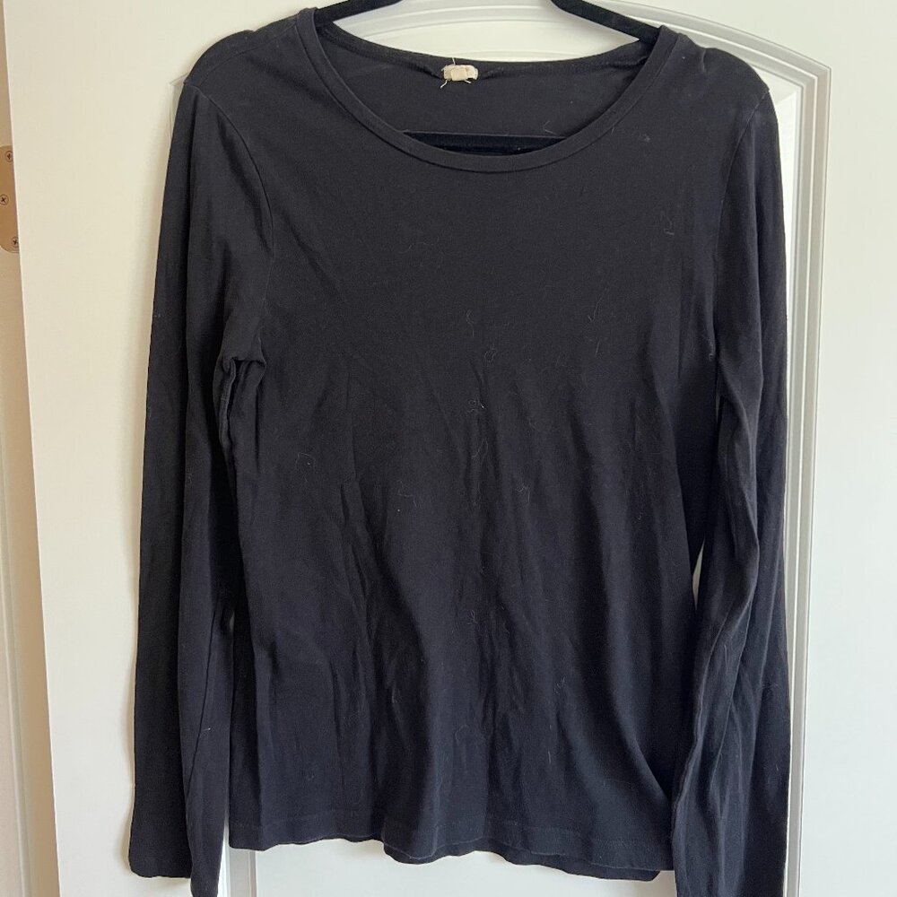 J.Crew Black Scoop Neck Long Sleeve